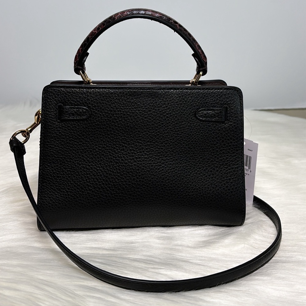 NWT💃Coach Mini Lane Top Handle Gold/Black Multi Purse - Picture 4 of 11